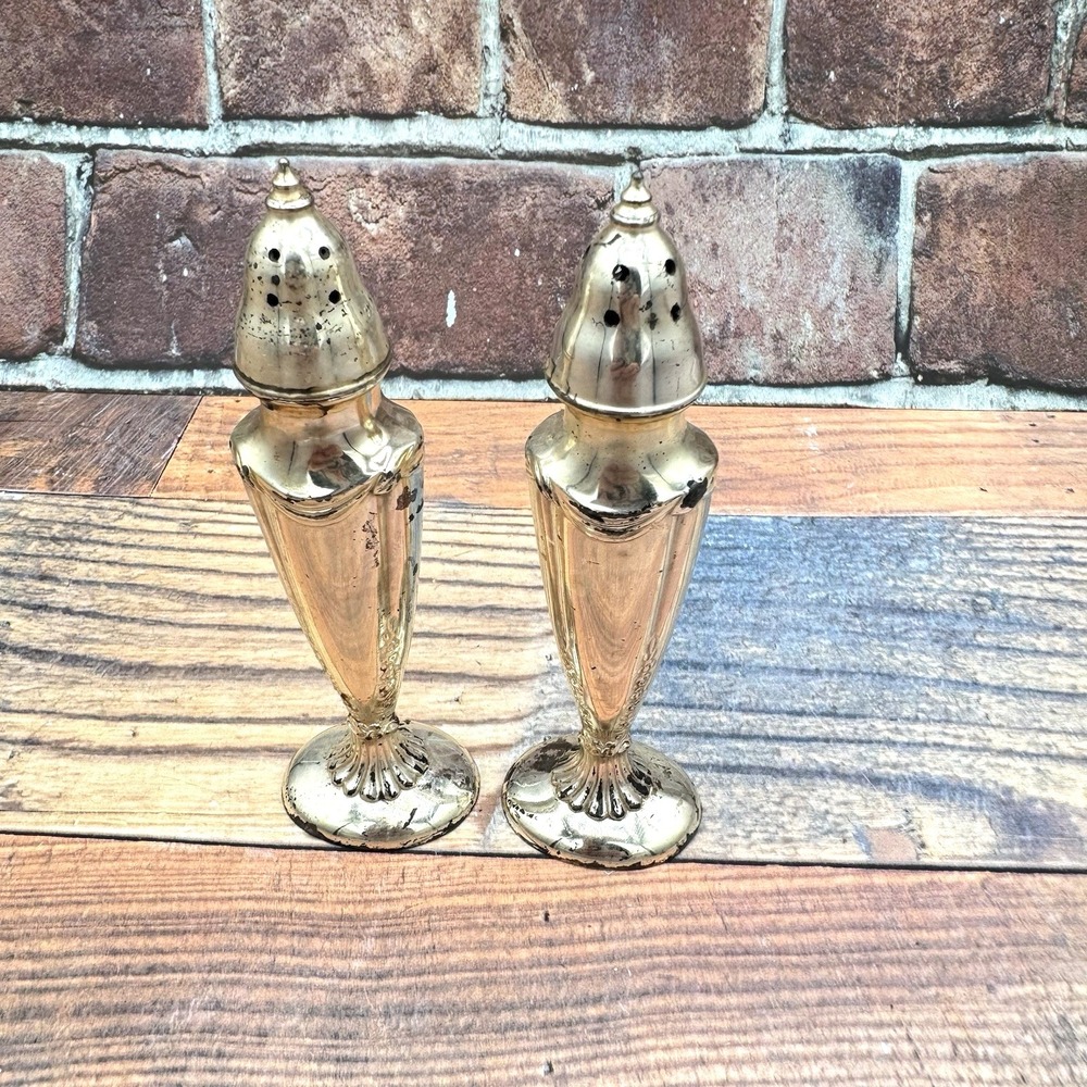 Vintage 1930s LA FRANCE 702 Silverplate Salt & Pepper Shakers USA K24